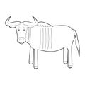 Easy Coloring Animals for Kids: Wildebeest