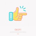 Easy concept: finger clicking thin line icon