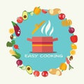 Easy Cooking flat style background