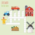 Easy crossword puzzle `On the farm