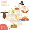 Easy crossword puzzle `Thanksgiving day` Royalty Free Stock Photo