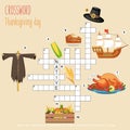 Easy crossword puzzle `Thanksgiving day` Royalty Free Stock Photo