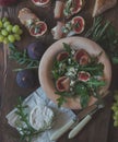 Easy diet salad with arugula, figs and blue cheese Royalty Free Stock Photo