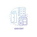 Easy exit blue gradient concept icon