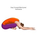 Easy Forward Bend pose. Sukhasana