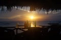 Beach bar with sunset view Royalty Free Stock Photo