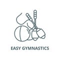 Easy gymnastics line icon, vector. Easy gymnastics outline sign, concept symbol, flat illustration