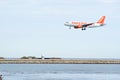 Easy Jet airplane landing Royalty Free Stock Photo