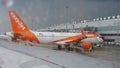 Easy Jet Airplane at Schiphol International Airport, in the Netherlands