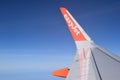 Easy jet plane view from the sky Royalty Free Stock Photo
