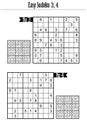 Easy level sudoku puzzles 3, 4 Royalty Free Stock Photo