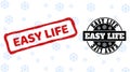 Easy Life Scratched and Clean Stamp Seals for Xmas Royalty Free Stock Photo