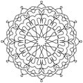 Easy Mandala Coloring for Beginners, Kids, and People with Low Vision. Vector illustration.