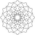 Easy Mandala Coloring for Beginners, Kids, and People with Low Vision. Vector illustration.