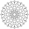 Easy Mandala Coloring for Beginners, Kids, and People with Low Vision. Vector illustration.