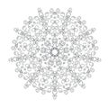 Easy Mandala with spirals and curlicues. Mandala flower coloring on white background.