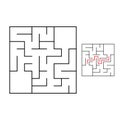 Easy maze. Game for kids. Puzzle for children. Labyrinth conundrum. Find the right path. Vector illustration