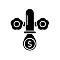 Easy money black icon, concept illustration, vector flat symbol, glyph sign. Royalty Free Stock Photo