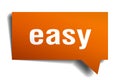 Easy orange 3d speech bubble