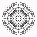 Easy Ornamental Mandala Design Coloing Book Royalty Free Stock Photo