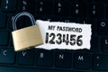 Easy Password concept. My password 123456 Royalty Free Stock Photo