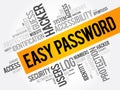 Easy Password word cloud collage, technology concept background Royalty Free Stock Photo