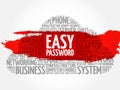Easy Password word cloud Royalty Free Stock Photo