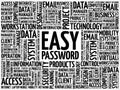 Easy Password word cloud Royalty Free Stock Photo