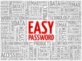 Easy Password word cloud Royalty Free Stock Photo