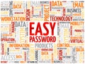 Easy Password word cloud Royalty Free Stock Photo