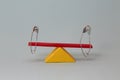 Easy setup about balance from safety pins. Royalty Free Stock Photo