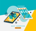 Easy shopping isometric vector abstract illustration