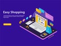 Easy shopping isometric vector abstract illustration Royalty Free Stock Photo