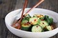 Easy Spicy Korean Cucumber Salad Oi Muchim with garlic and hot peppers