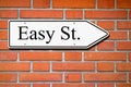 Easy street signpost wall bricks