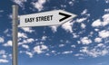 easy street traffic sign on blue sky Royalty Free Stock Photo