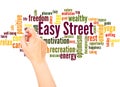 Easy street word cloud hand writing concept