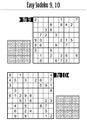 Easy level sudoku puzzles 9, 10 Royalty Free Stock Photo