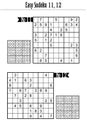 Easy level sudoku puzzles 11, 12 Royalty Free Stock Photo