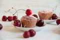 Easy and tasty dessert: cherry muffins Royalty Free Stock Photo