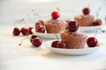 Easy and tasty dessert: cherry muffins Royalty Free Stock Photo