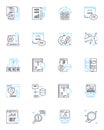 Easy tech linear icons set. Simplicity, Efficiency, Accessible, User-friendly, Streamlined, Seamless, Intuitive line Royalty Free Stock Photo