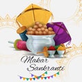 Happy Makar Sankranti background with colorful kite