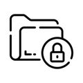 Easy to edit linear icon of secure folder file Royalty Free Stock Photo