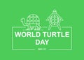 Turtle illustration with line art style. Royalty Free Stock Photo