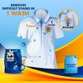 Advertisement banner of stain and dirt remover powder laundry detergent for clean and fresh cloth Royalty Free Stock Photo