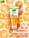 Advertisement promotion banner for cool and refreshing foaming face wash