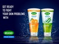 Advertisement promotion banner for cool and refreshing foaming face wash