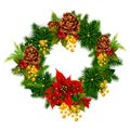 Wreath decoration for Happy New Year and Merry Christmas greeting