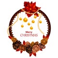 Wreath decoration for Happy New Year and Merry Christmas greeting